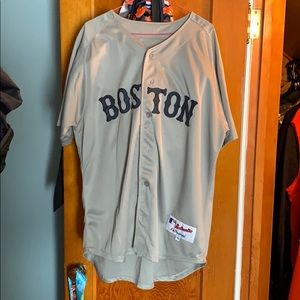 Dustin Pedroia #15 Grey Red Sox Jersey Size 50